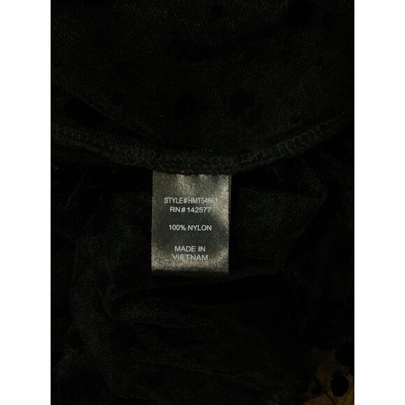 NEW Polka Dot Sheer Black Puff Sleeve Button-Up Blouse By Haute Monde Size S - Picture 13 of 13